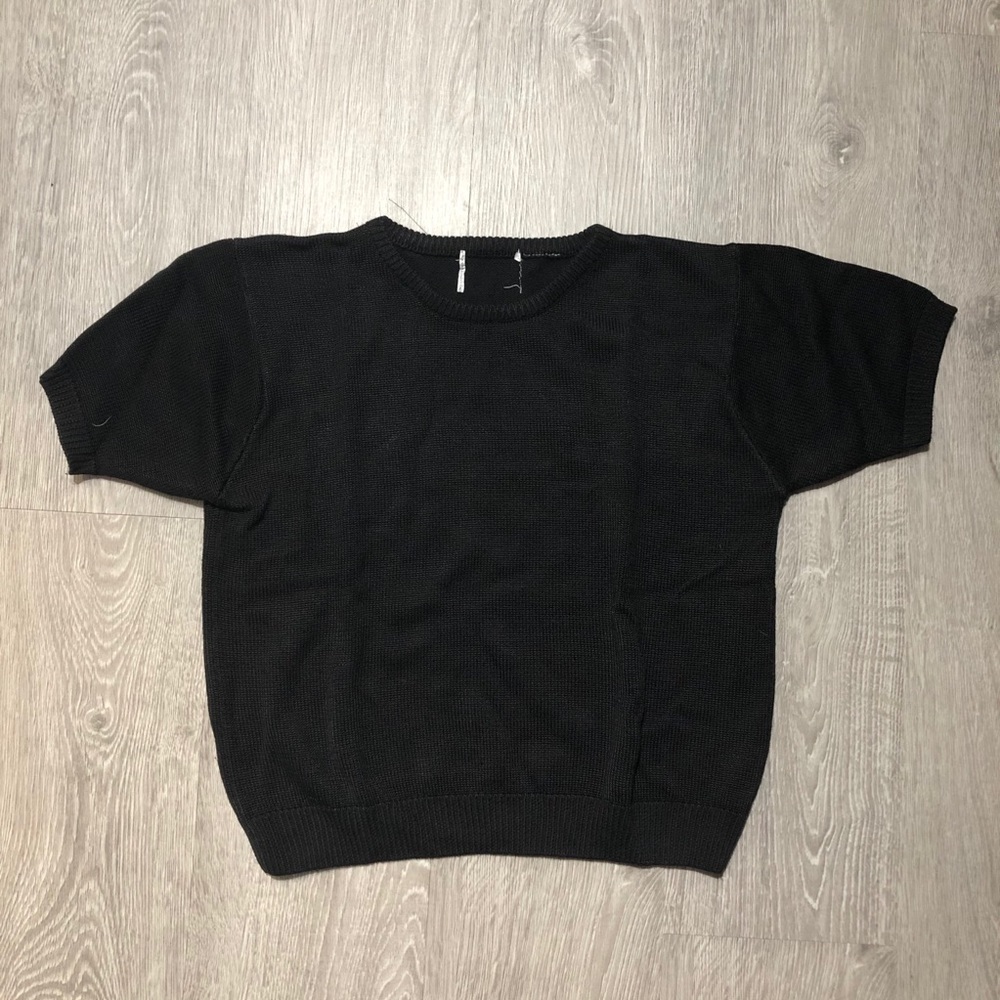 black knit sweater